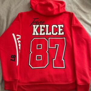 NFLPA Travis Kelce 87 Kansas City Chiefs Full Zip Hoodie Red Mens Small NWT